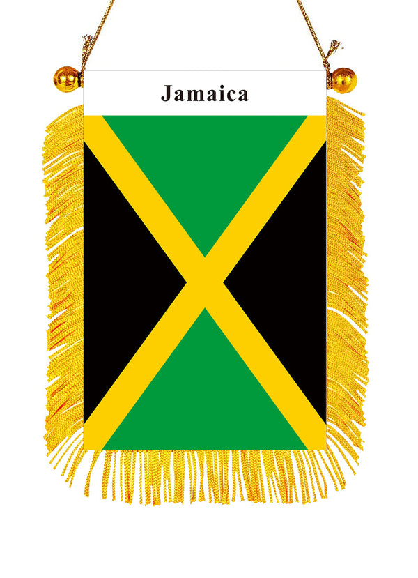 Jamaica Rearview Mirror Flag - CaribeHeart Jamaica